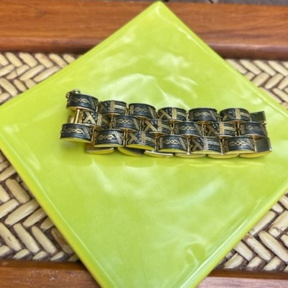 VTG DAMASCENE Spain 3-Row Link BRACELET - Picture 5 of 8